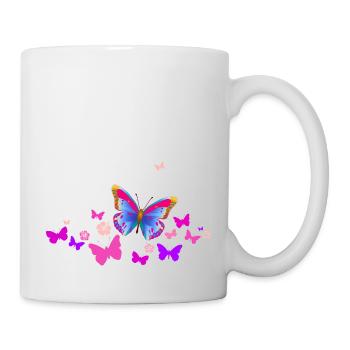 Butterfly Butterfly Insects Spring Summer colorful - Mug - white - Right