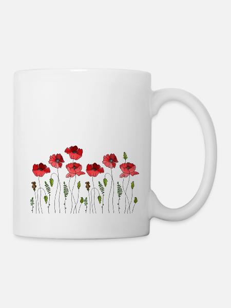 Blumen - Tasse - Weiß