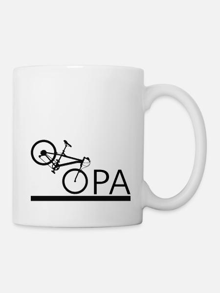 Opa Fahrrad Mountainbike Radeln bester Opa - Tasse - Weiß