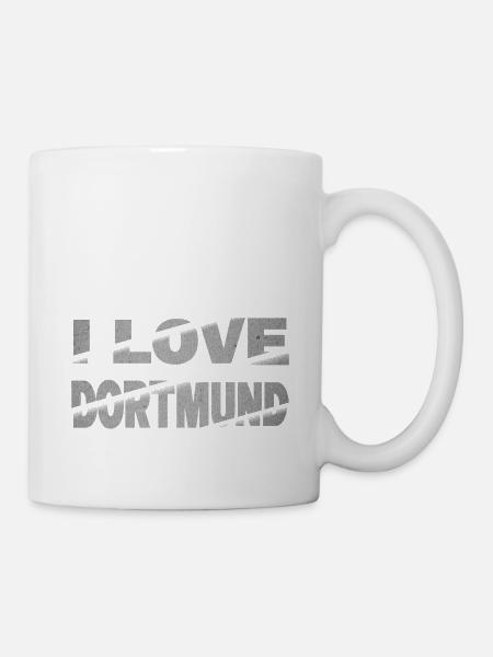 Dortmund Deutschland Stadt Schrift Skyline I Love - Tasse - Weiß