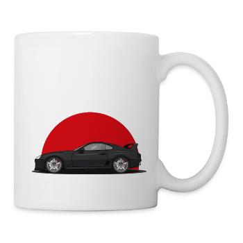 Japanischer Sportwagen Supra aufgehende Sonne sw - Tasse - Weiß - Rechts