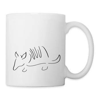Armadillo Line Art - Minimalist - Mug - white - Right