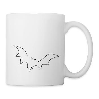 Fledermaus Line Art - Minimalistisch - Tasse - Weiß - Rechts