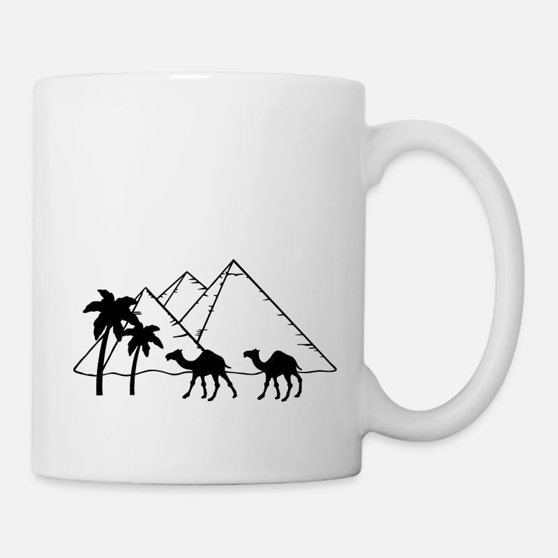 Pyramiden Kamele Palmen - Ägypten - Tasse - Weiß