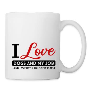 dog work dog lover makes free dog - Mug - white - Right