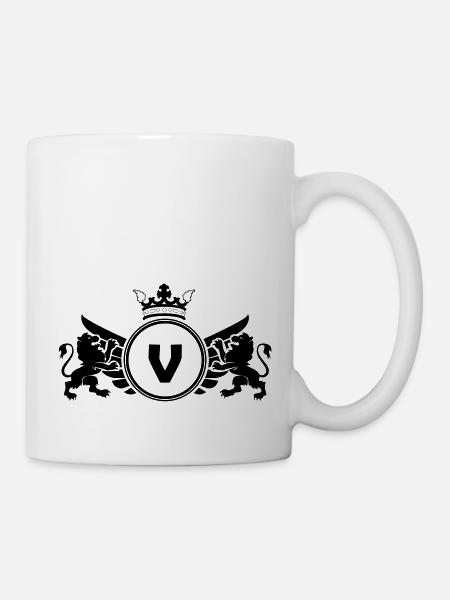 Buchstabe V Wappen - Tasse - Weiß