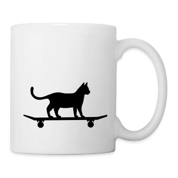 Cat on skateboard - Mug - white - Right