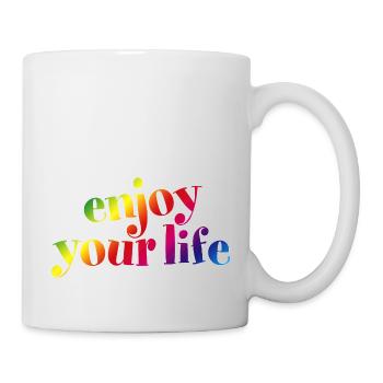 enjoy your life enjoy your life rainbow hygge - Mug - white - Right