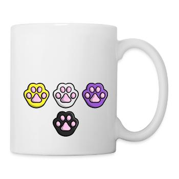 Süße Katze Pfote Nonbinary Flagge Fahne LGBTQ - Tasse - Weiß - Rechts