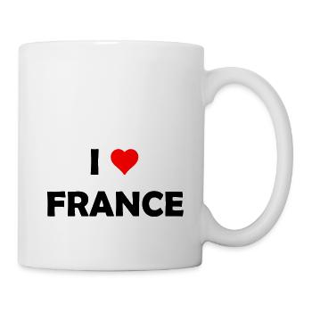 I love France - Ich liebe Frankreich - Paris - Tasse - Weiß - Rechts