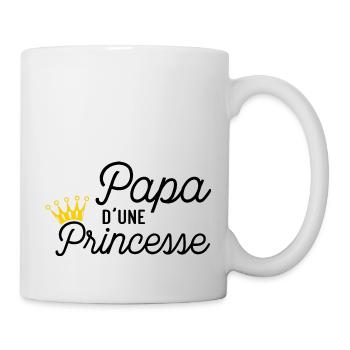 Papa d'une Princesse Cadeau Père et Fille - Mug blanc - blanc - Droite