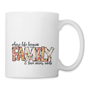 La famille là où la vie commence - Mug blanc - blanc - Droite
