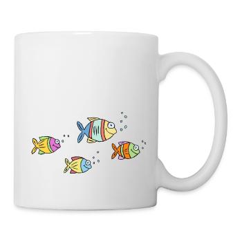 Fische Buntbarsche Wasser Meer Graffiti Zeichnung - Tasse - Weiß - Rechts
