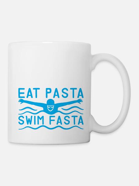 Eat Pasta Swim Fasta 5 - Tasse - Weiß