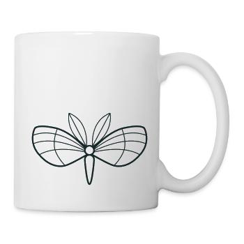 papillon de nuit avec de jolies ailes époustouflantes - Mug blanc - blanc - Droite
