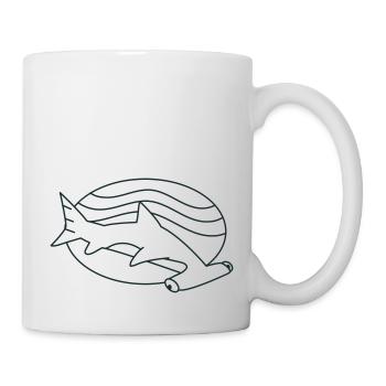 hammerhead in the ocean waves - Mug - white - Right