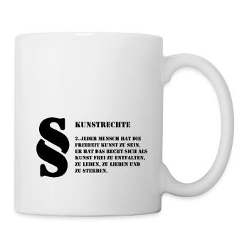 2 Kunstrechte | Jeder Mensch ist Kunst - Tasse - Weiß - Rechts