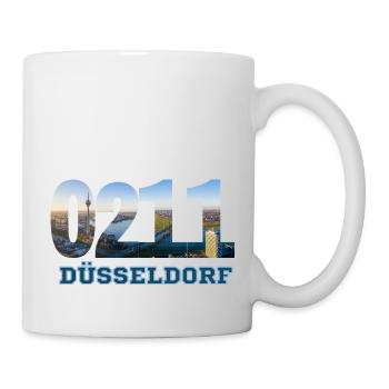 Düsseldorf 0211 T-Shirt avec Picture Skyline - Mug blanc - blanc - Droite