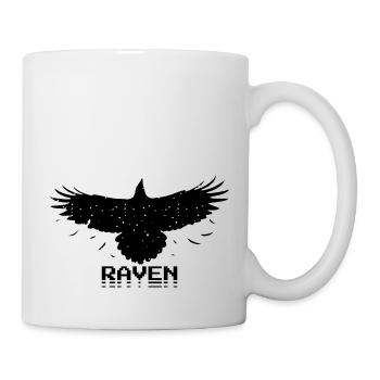 Raven Retro Pixel Style - Tasse - Weiß - Rechts