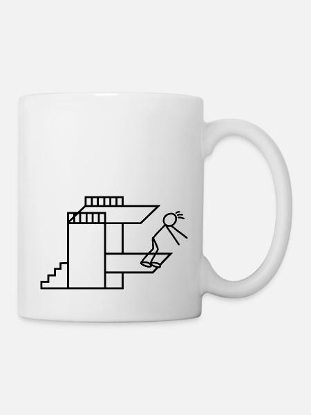 Springboard Tower Diving Diver - Mug - white