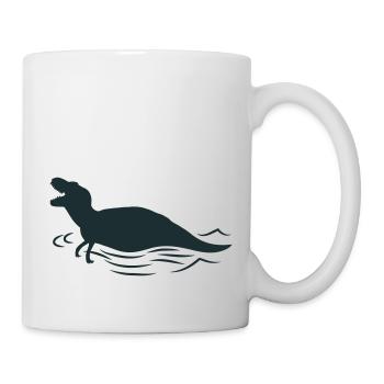 t-rex Tyrannosaurier im Wasser - Tasse - Weiß - Rechts