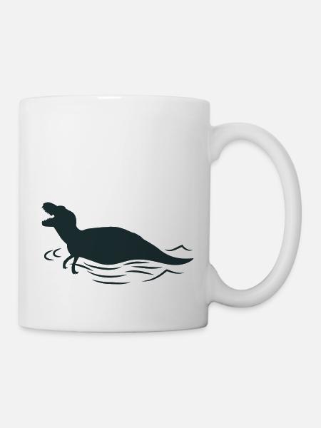 t-rex Tyrannosaure dans l’eau - Mug blanc - blanc