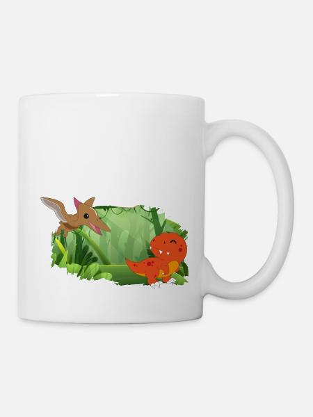 Dinosaures dans la forêt - Mug blanc - blanc