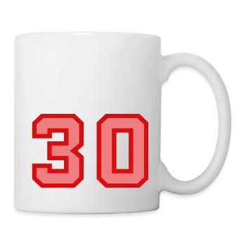 Coole Retro Retrostyle Jersey Nummer Rückennummer - Tasse - Weiß - Rechts
