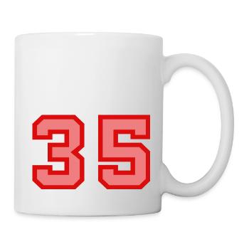 Cool Retro Retrostyle Numéro de maillot numéro de dos - Mug blanc - blanc - Droite