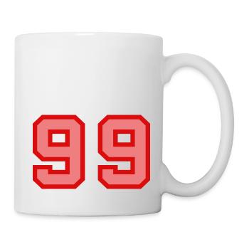 Cool Retro Retrostyle Numéro de maillot numéro de dos - Mug blanc - blanc - Droite