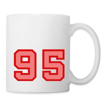 Cool Retro Retrostyle Numéro de maillot numéro de dos - Mug blanc - blanc - Droite