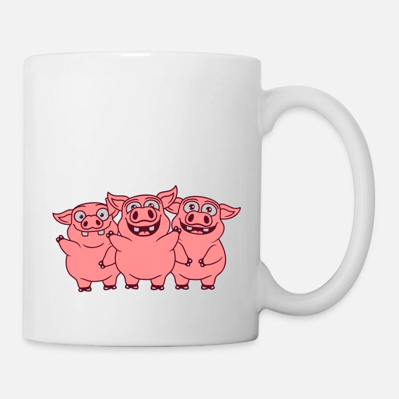 Drôle drôle drôle d’équipe de cochons - Mug blanc - blanc