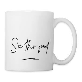 Voir le bien - Heureux et satisfait - Mug blanc - blanc - Droite
