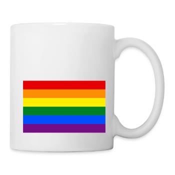 LGBT Gay Pride Flagge - Tasse - Weiß - Rechts