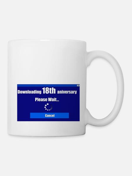 Downloading 18th anniversary - Mug - white