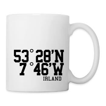 Irland Koordinaten Irische Insel Ireland Idee - Tasse - Weiß - Rechts