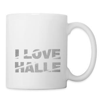 Halle Germany City Font Skyline I Love - Mug - white - Right