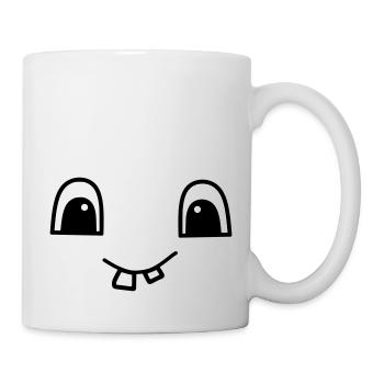 Cute face with two teeth - Tasse - Weiß - Rechts