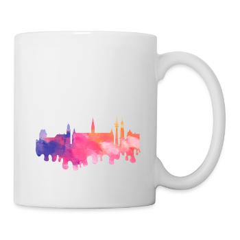 Hambourg Allemagne City Skyline Splash Coloré - Mug blanc - blanc - Droite