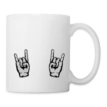 2 mains Heavy Metal - Mug blanc - blanc - Droite
