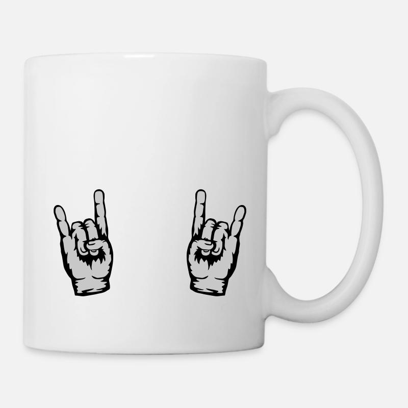 2 mains Heavy Metal - Mug blanc - blanc