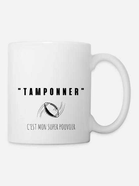 Tamponner c’est mon super pouvoir t-shirt rugby - Mug blanc - blanc