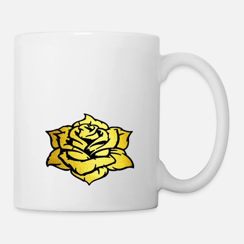 goldene Rose - Tasse - Weiß