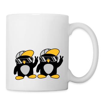 2 friends cool penguins - Mug - white - Right