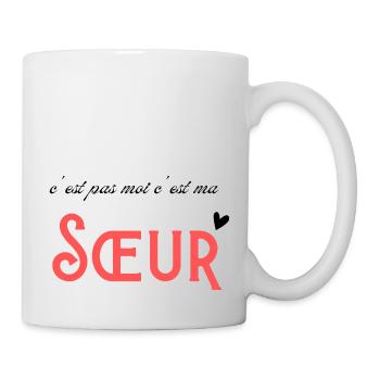 c'est pas moi c'est ma sœur-t-shirt assortis frère - Mug blanc - blanc - Droite