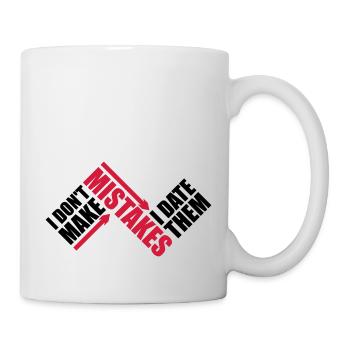 Date Mistakes Zitat Logo - Tasse - Weiß - Rechts