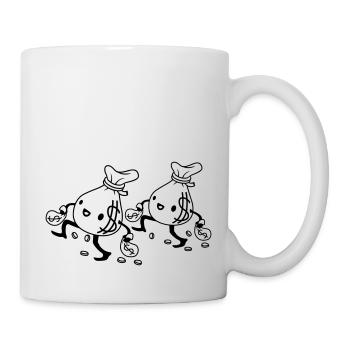 Team 2 gehende Geldsäcke - Tasse - Weiß - Rechts