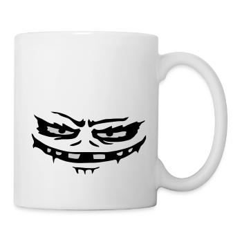 Böses Monster Gesicht Halloween - Tasse - Weiß - Rechts