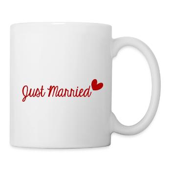 GERADE VERHEIRATET. ES LEBE DIE MARYS. JUNGGESELLINNENABSCHIED. ST. VALENTIN - Tasse - Weiß - Rechts