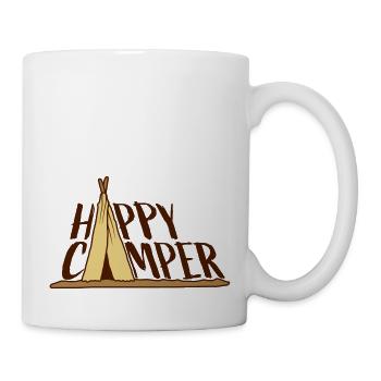 Happy Camper Zelt Design - Tasse - Weiß - Rechts